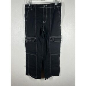 Madden NYC Cargo Shorts Mens Large Black Stretch Elastic Waist Utility Pockets